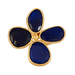 Claire de Divonne ring - “Fleur” ring in yellow gold and lapis lazuli. 58 Facettes DV3020-7