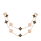 Collier Van Cleef & Arpels Alhambra - Sautoir 20 motifs en or rose avec nacre grise et diamants 58 Facettes 2.19399