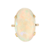 Bague 54 Bague Or Jaune Cabochon d'Opale Blanche 58 Facettes