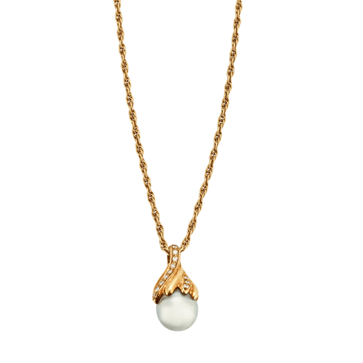 Necklace Chain and pendant in yellow gold, Tahitian cultured pearl. 58 Facettes DV0635-1