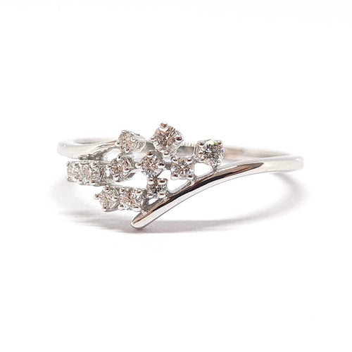 Bague 54 Bague grappe diamants or blanc 58 Facettes