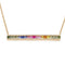 Collier Collier barrette saphirs multi couleur diamants or rose 58 Facettes