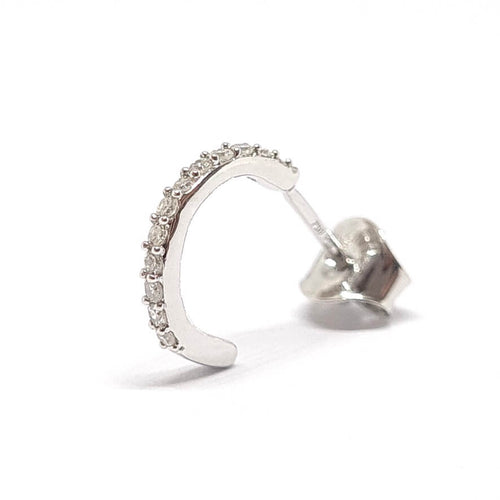 Boucles d'oreilles Boucle d'oreille créole diamants or blanc 58 Facettes