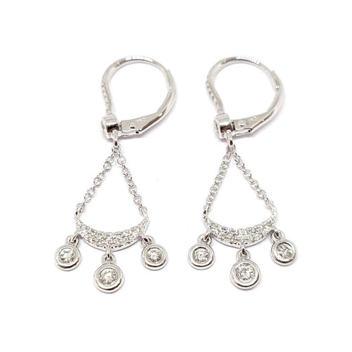 Boucles d'oreilles Boucles d'oreilles attrape rêves diamants or blanc 58 Facettes
