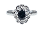 Bague 46 Bague en or blanc saphir et 10 diamants 58 Facettes AB361