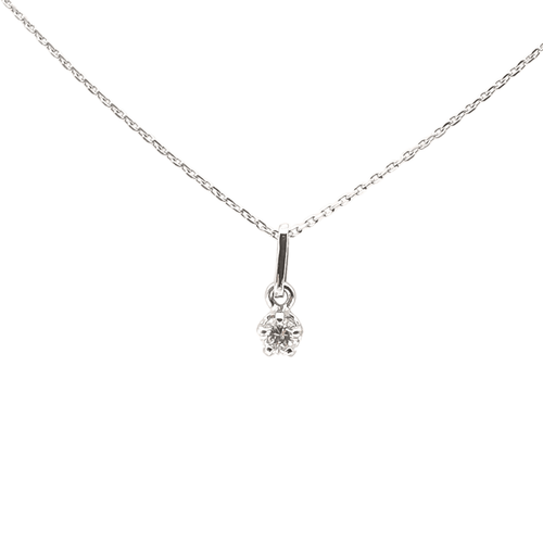 Collier Collier en or blanc serti d'un diamant de 0.15 carat 58 Facettes