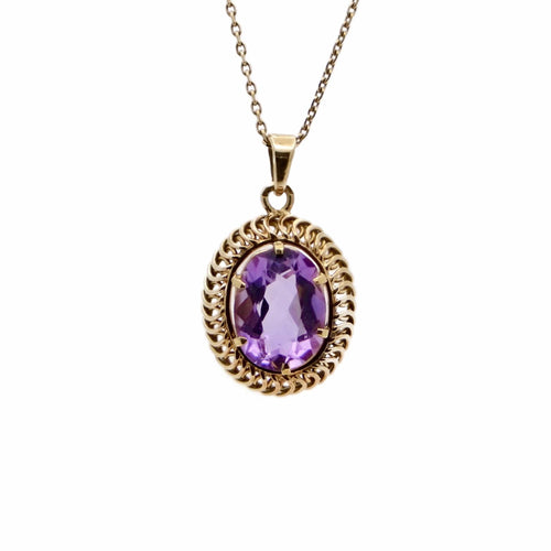 Pendentif Pendentif améthyste ovale en or jaune 18K 58 Facettes REF2367-89