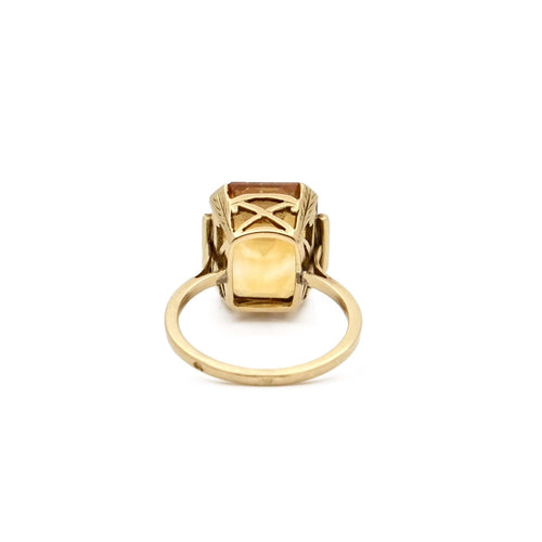 Bague 53 Bague citrine taille émeraude en or jaune 18K 58 Facettes REF2373-95