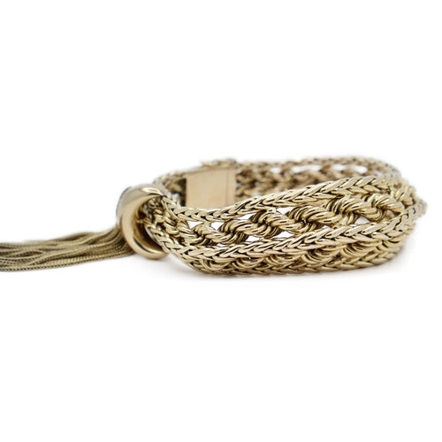 Bracelet Pierre Sterlé - Bracelet souple à maille palmier et corde 58 Facettes REF23124CF-156