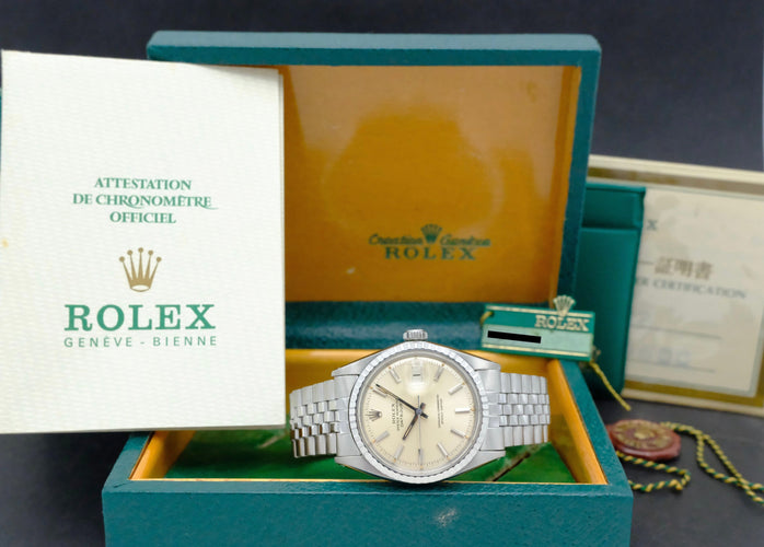 Montre Rolex Datejust 1603 - Montre automatique 36 mm en acier (1970), boîte et papiers 58 Facettes ROL/DJ1/1264