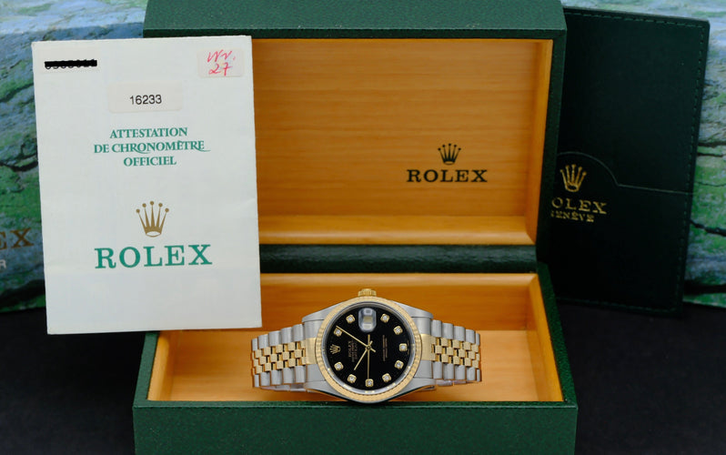 Montre Rolex Datejust - Montre 16233G 36 mm en acier et or (2000) 58 Facettes ROL/DJ1/1312
