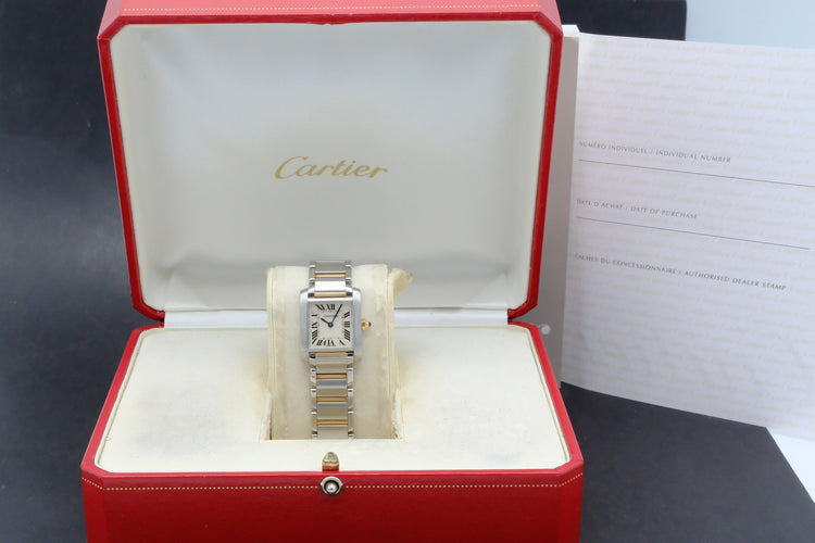 Montre Cartier Tank Française - Montre dame quartz or/acier 20 mm 58 Facettes CRT/TNK/003