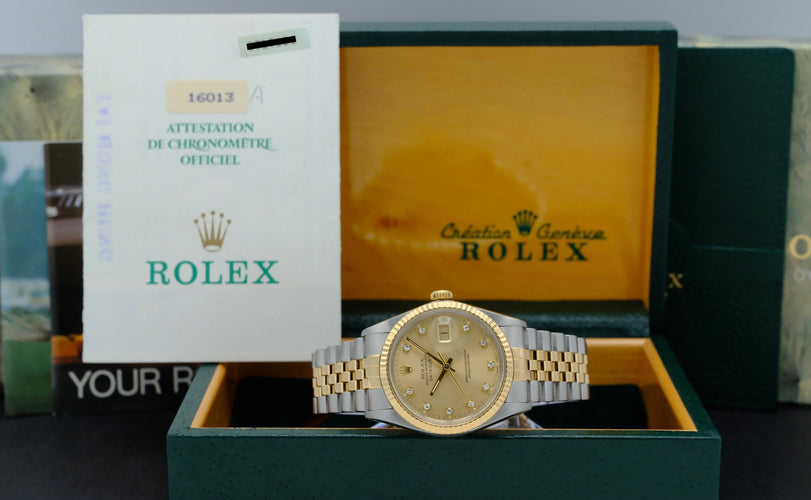 Montre Rolex Datejust - Montre automatique réf. 16013G 36 mm (1987) avec boîte et papiers 58 Facettes ROL/DJ1/1327