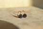Boucles d'oreilles Boucles d’oreilles dormeuses fleur en or jaune et jais 58 Facettes 3762