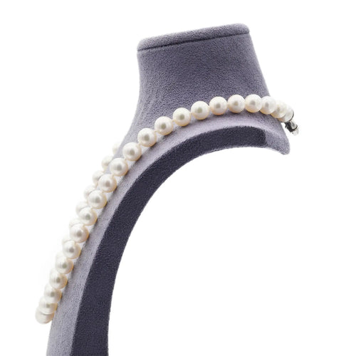 Collier Collier de perles Akoya japonaises avec fermoir en or blanc 18 ct 58 Facettes 17651
