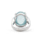 Bague Bague en or blanc 18 ct avec aigue-marine 18,5 ct et diamants 0,40 ct 58 Facettes 17675