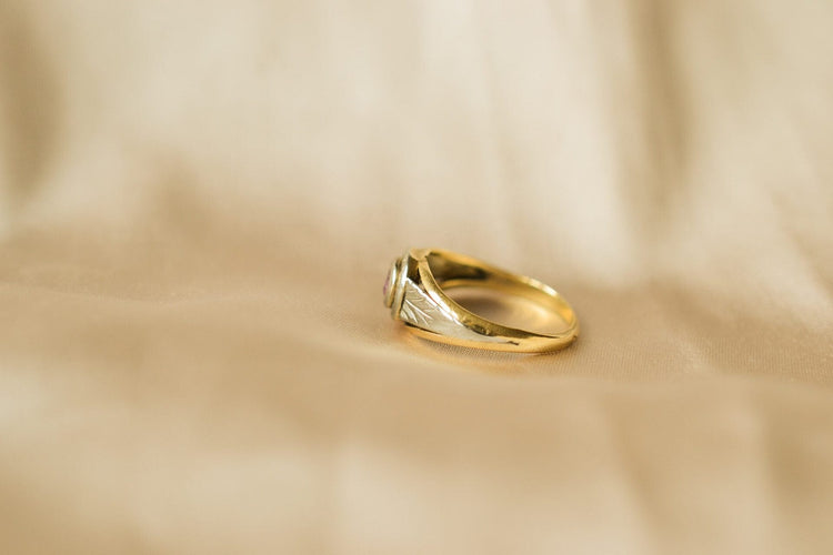 Bague 51.5 Bague saphir rose en or jaune et blanc 18 carats 58 Facettes 3609