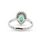 Bague 53 Bague en or blanc 18 ct avec émeraude de Colombie 0,94 ct et diamants 58 Facettes 7816