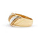 Bague Bague jonc en or blanc et jaune 18 kt avec diamants 0,42 ct 58 Facettes 13238