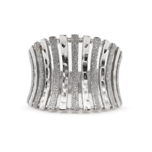 Bague Bague jonc en or blanc 18 kt 58 Facettes 7806