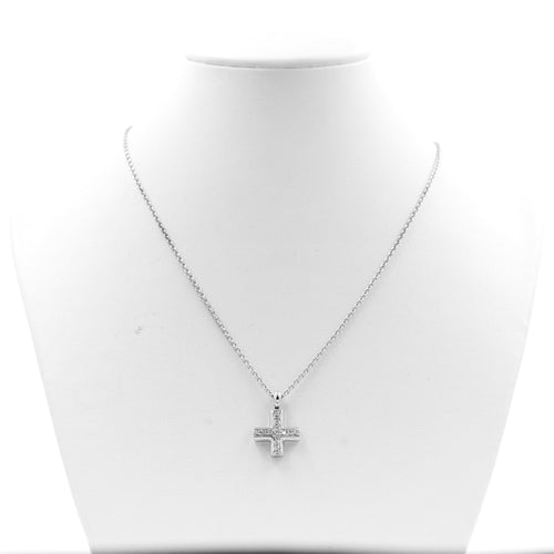 Collier Bulgari - Collier croix en or blanc 18 ct et diamants 58 Facettes 16211