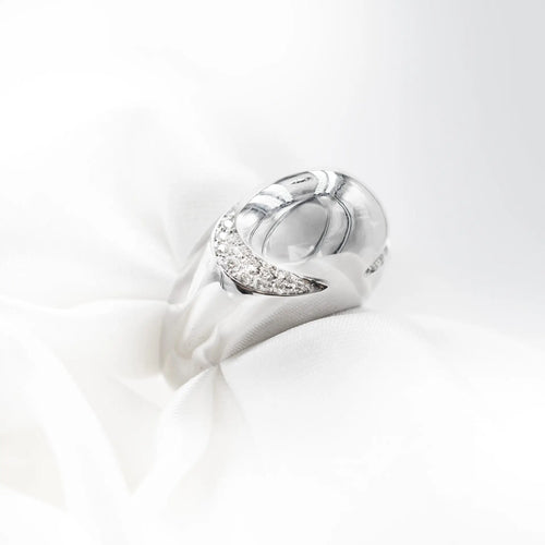 Bague 55 Bulgari Cabochon - Bague en or blanc 18 kt et diamants 58 Facettes 3441
