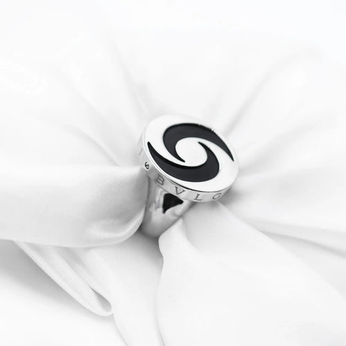 Bague 51 Bulgari Optical - Bague en or blanc 18 ct et onyx 58 Facettes 4579