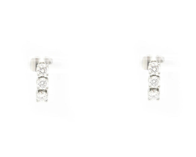 Boucles d'oreilles Boucles d’oreilles trilogy en or blanc 18 kt et diamants 0,90 ct 58 Facettes 14243