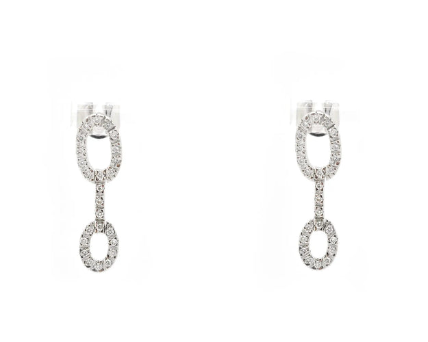 Boucles d'oreilles Boucles d’oreilles en or blanc 18 carats avec diamants 0,25 ct 58 Facettes 14258