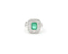 Bague Bague en or blanc 18 kt avec émeraude 1,50 ct et diamants 58 Facettes 14187