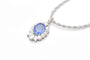 Collier Collier - Pendentif en or blanc 18 ct avec saphir de Ceylan et diamants 58 Facettes 14572