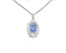 Collier Collier - Pendentif en or blanc 18 ct avec saphir de Ceylan et diamants 58 Facettes 14572