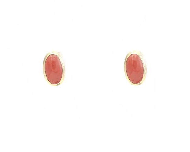 Boucles d'oreilles Boucles d’oreilles en or jaune 18 ct avec corail 58 Facettes 14830