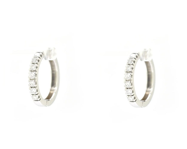 Boucles d'oreilles Boucles d’oreilles créoles en or blanc 18 ct avec diamants 0,70 ct 58 Facettes 14722