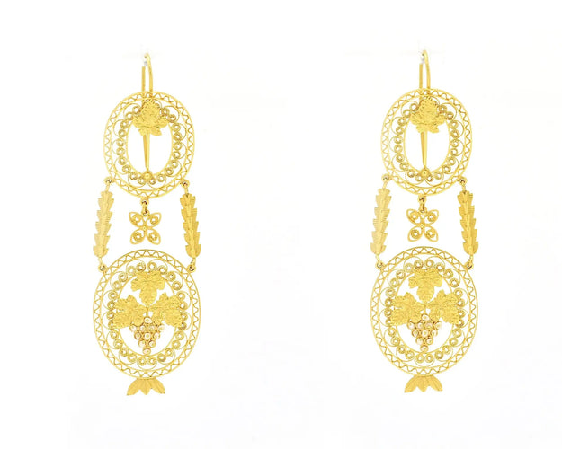 Boucles d'oreilles Boucles d’oreilles - Filigrane sarde en or jaune 18 carats 58 Facettes 14739