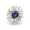 Bague Bague en or blanc 18 kt avec saphir 3,96 ct et diamants 2,40 ct 58 Facettes 22362