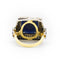 Anello Squadrato in Oro 8 Carati e Argento con Lapis e Diamanti Rosetta 0,80 ct 58 Facettes 22304