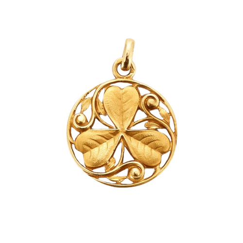 Pendentif Pendentif or jaune décor trèfle 58 Facettes AB46