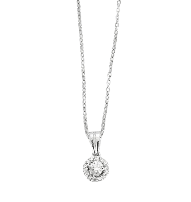 Collier Collier avec pendentif en or gris et diamants 58 Facettes DV0661-2