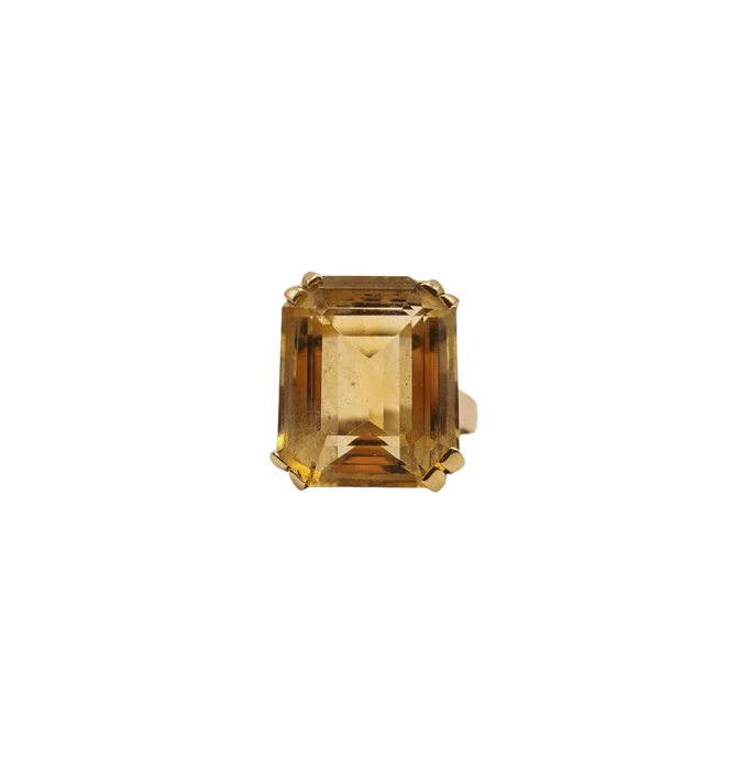 Bague 50 Bague or jaune sertie d’une citrine 58 Facettes