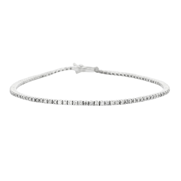 Bracelet Tennis ligne diamants or gris
