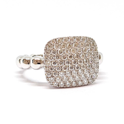 Bague 53 Bague pavée en or blanc 18 carats et diamants 58 Facettes