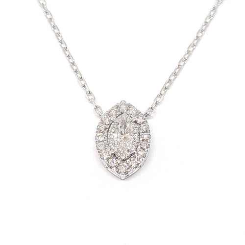 Collier Collier marquise diamants or blanc 58 Facettes