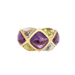 Bague 52 Amethyst and Peridot Ring Harlequin Band Estate Yellow Gold 58 Facettes G13159