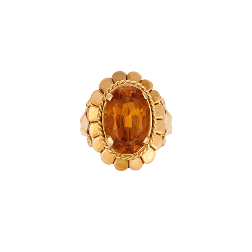 Bague 60 Bague or jaune citrine 58 Facettes LP629