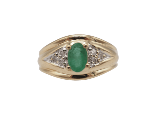 Ring 49 750 emerald gold bangle ring 58 Facettes