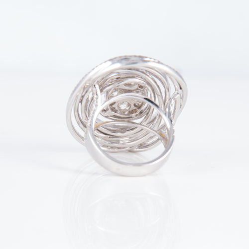 Bague 52 Bague Or Blanc Spirale Diamants 58 Facettes