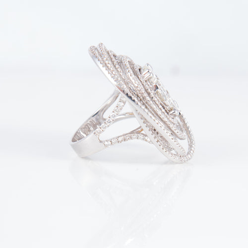 Bague 52 Bague Or Blanc Spirale Diamants 58 Facettes