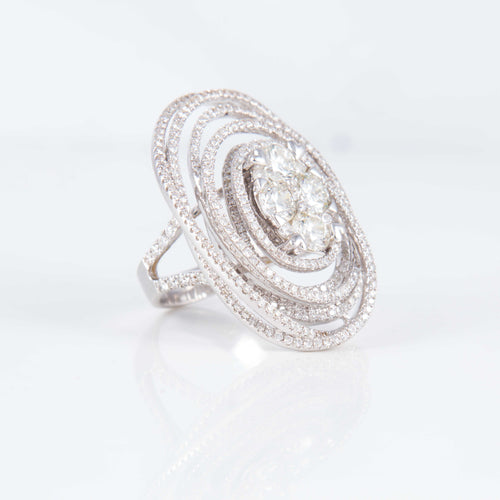 Bague 52 Bague Or Blanc Spirale Diamants 58 Facettes