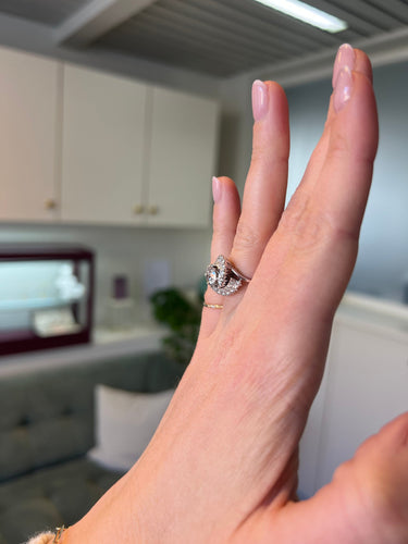 Bague 51 Art déco - Bague en or blanc 18K avec diamants 58 Facettes